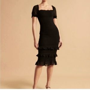 Abercrombie Smocked Puff Sleeve Midi Dress